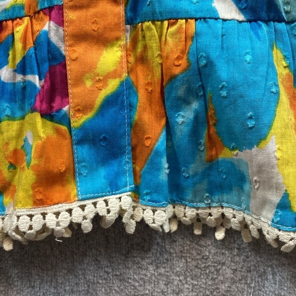 Harlow & Rose colorful cami top midi dress tropical full button lace ruffle trim - Picture 11 of 16